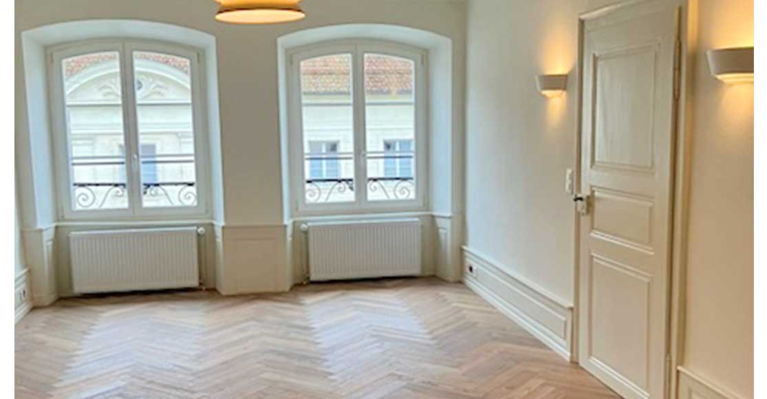 Foto: Wohnzimmer Altstadtwohnung Porrentruy