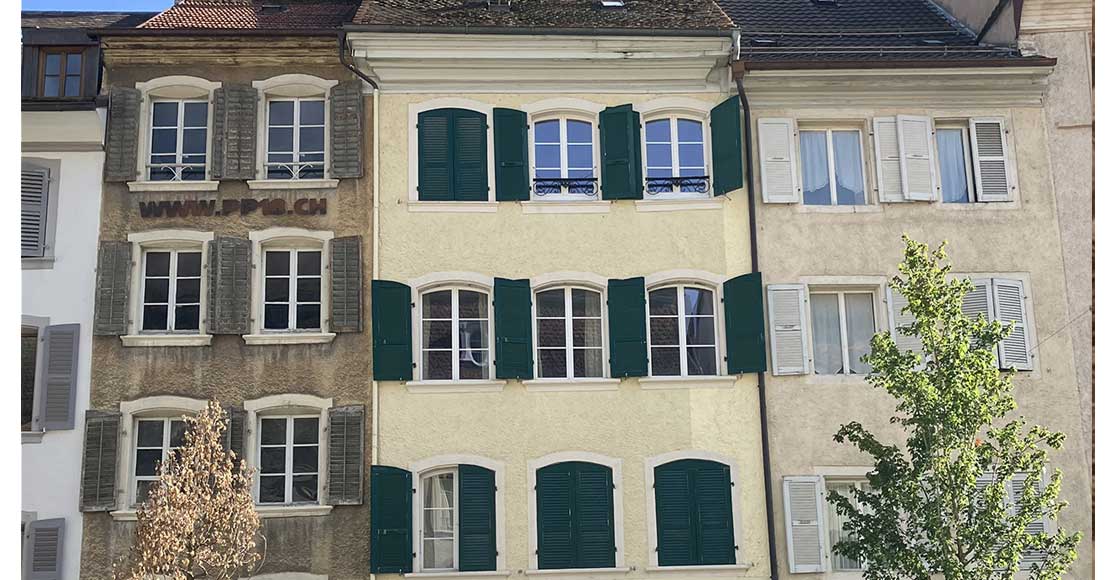Foto: Fassadenteil Haus in Porrentruy